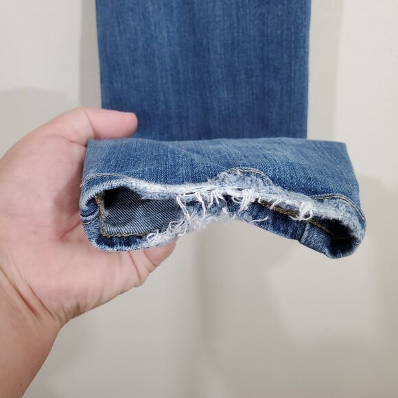 PAIGE HOXTON ANKLE Women’s Dark Wash Mid Rise Frayed Hem Denim Jeans 29 - Picture 10 of 14